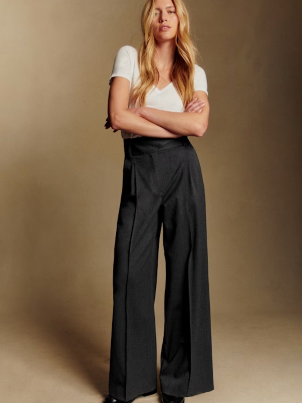 Sézane Aldo Trousers in Mottled Grey